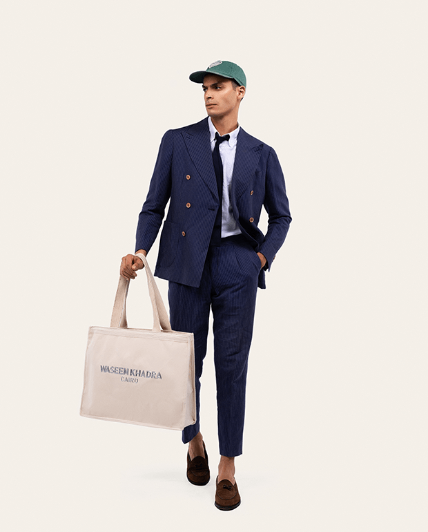 STRIPPED TAILORED WOOL LINEN AND LINEN SUIT (2) STRIPPED TAILORED WOOL LINEN AND LINEN SUIT (1)